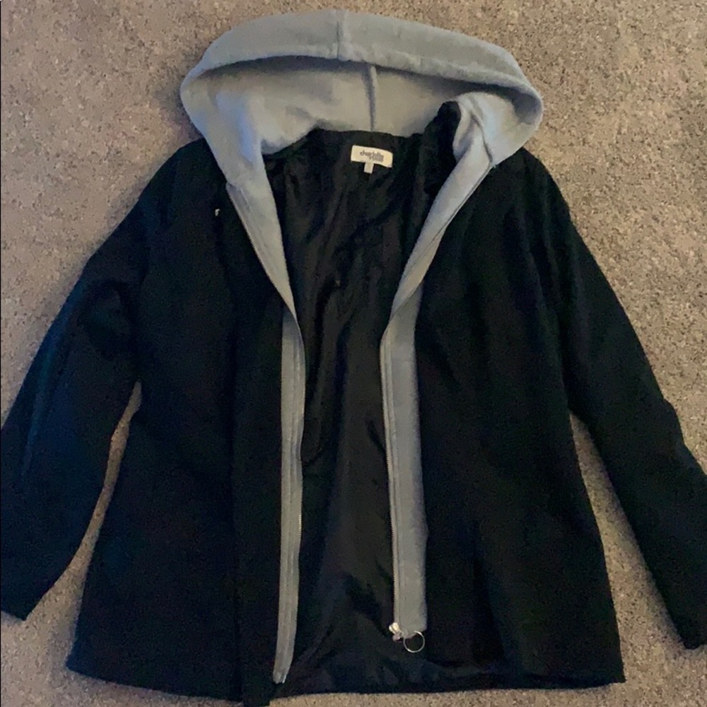 Blazer with grey hoodie liner (one piece)